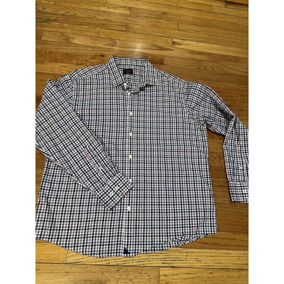 Untuckit Cascina Long Sleeve Button Up Shirt Men's Regular Fit X-Large Blue Mauv - Picture 1 of 9